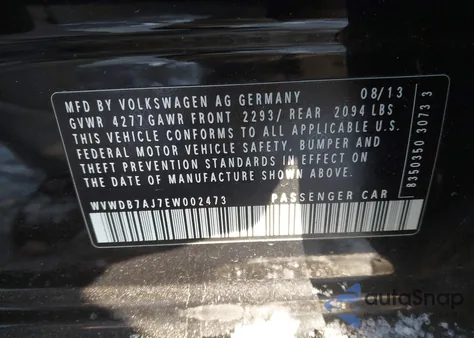 2014 Volkswagen Golf 2.5L из США, поврежденный, VIN WVWDB7AJ7EW002473